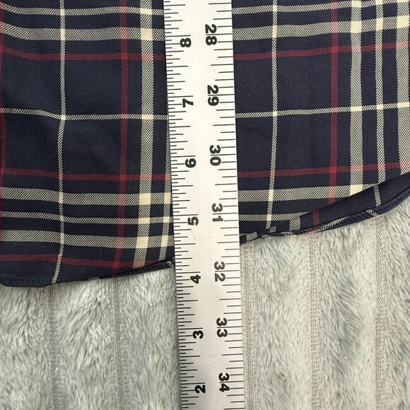 Brooks Brothers‎ 346 Shirt Mens Large Navy Red Plaid Button Down Non-Iron Cotton - Picture 6 of 9